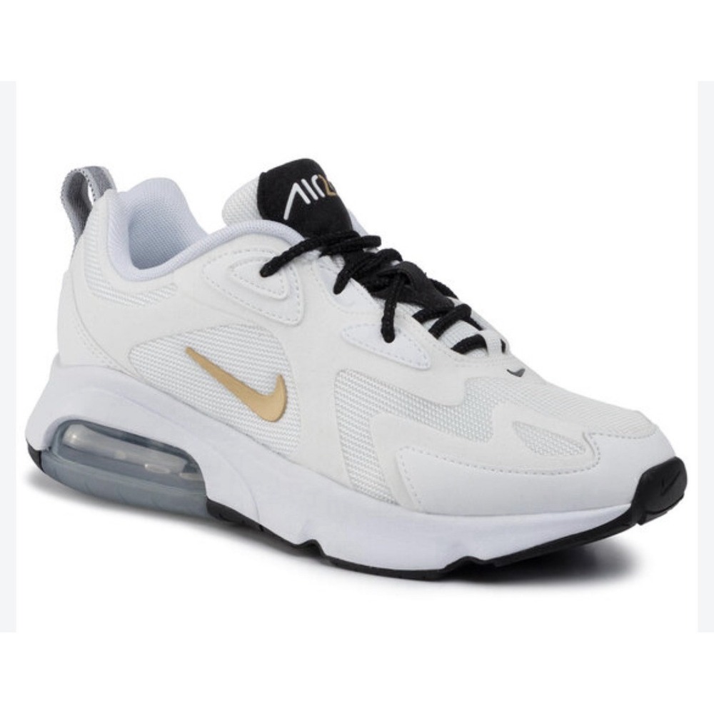 Nike Women's Air Max 200 Running Sneakers AT6175-102 White Metallic Gold Size 11